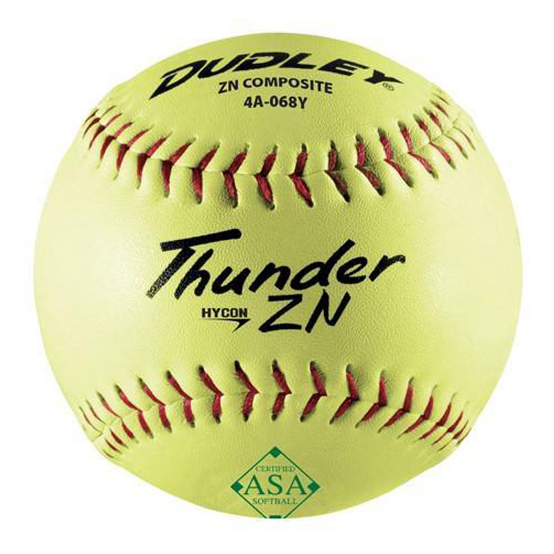 Dudley 12\" ASA Thunder ZN Hycon Slowpitch Softball (1 Dozen) 4A-068Y