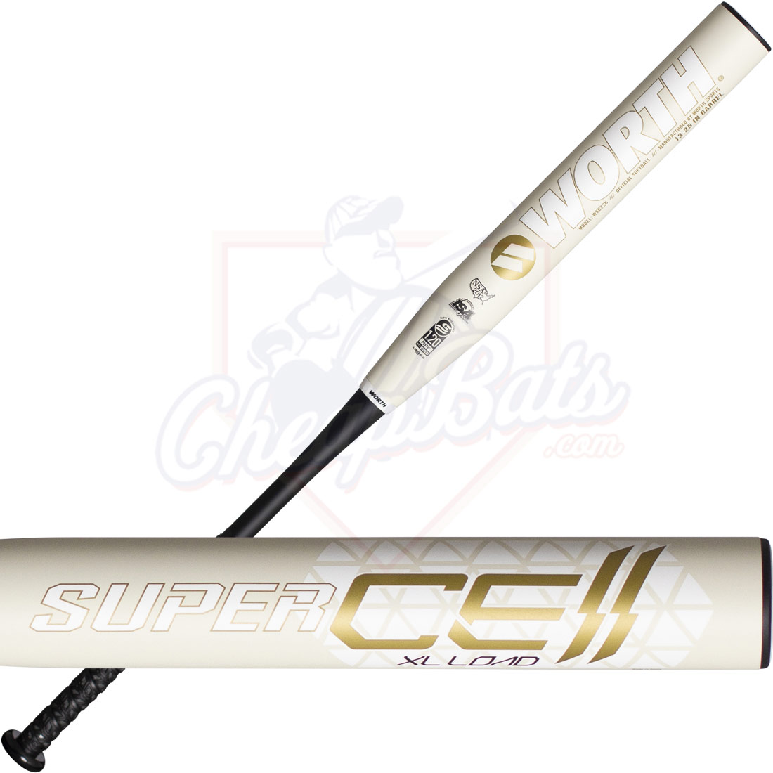 Supercell Gold Slowpitch Softball Bat 2022 USSSA XL Worth 12.5 Barrel 
