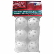 Rawlings Plastic Training Baseballs 9inch White ROPT9PK6 6-Pack
