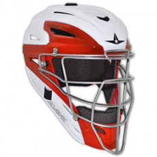 CLOSEOUT All Star White Two Tone Catchers Helmet MVP2510WTT - Youth