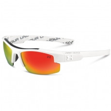 Under Armour Kids NITRO L Sunglasses Shiny White/Charcoal with Orange Lens