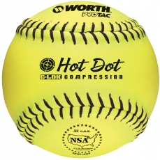 Worth Hot Dot NHD12SY 12" Slow Pitch NSA Softball 1 Dozen