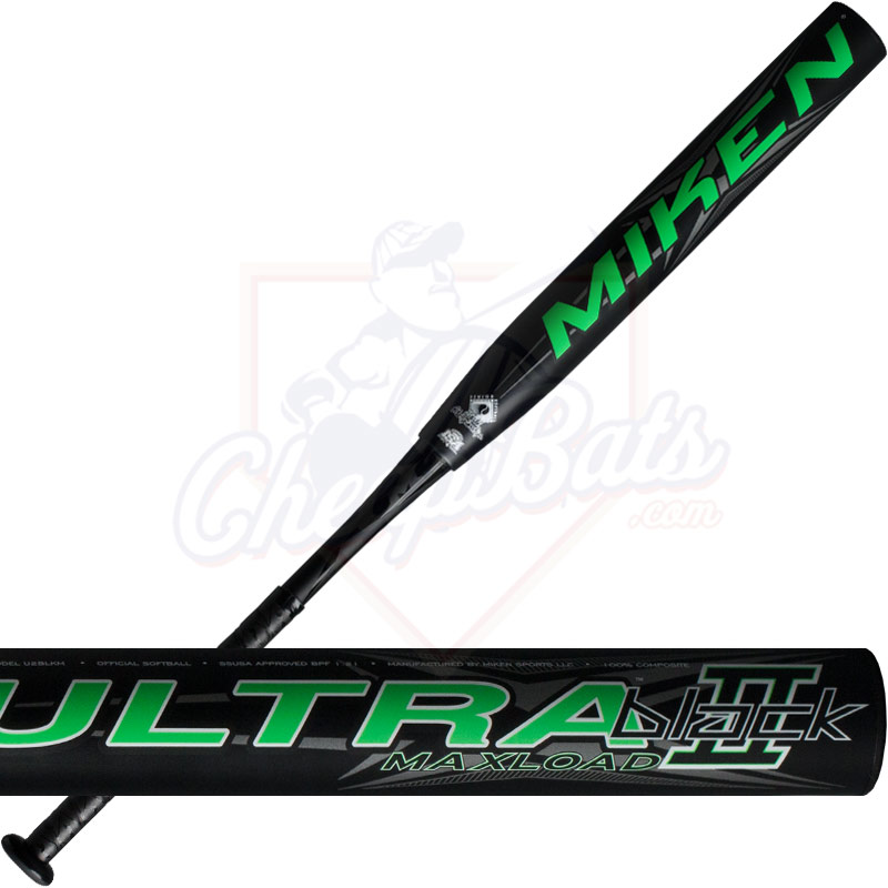 2016 Miken Ultra II Black Senior Slowpitch Softball Bat SSUSA Maxload U2BLKM
