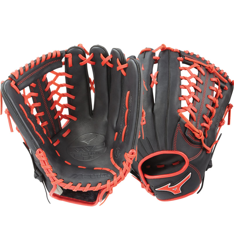 Mizuno MVP Prime SE Baseball Glove 12.75\" Black/Red GMVP1275PSE6 312509