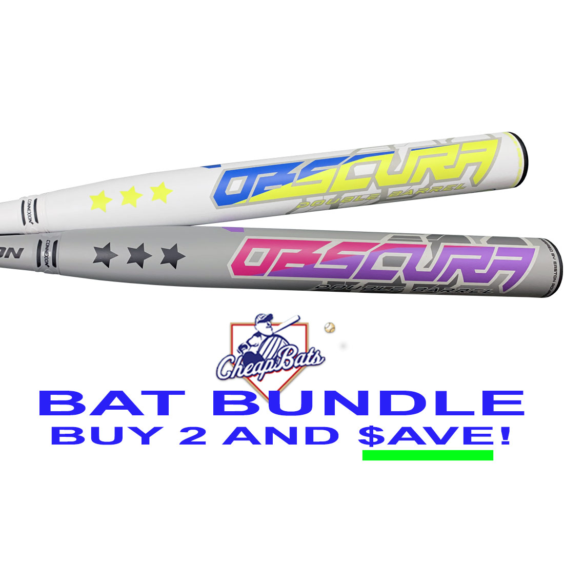 BAT BUNDLE 2022 + 2023 Easton Obscura Slowpitch Softball Bat Balanced ASA USA