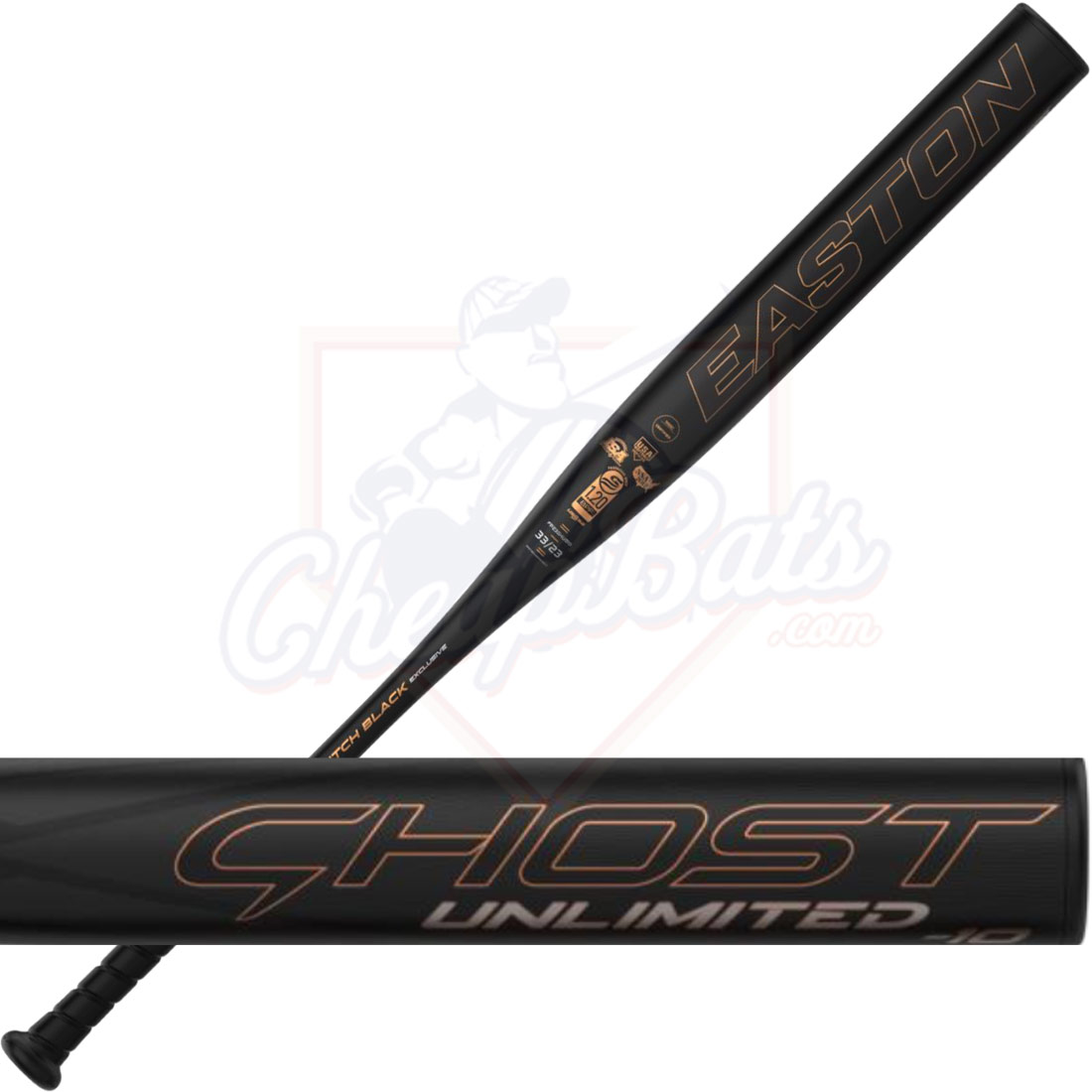 2024 Easton Ghost Unlimited Pitch Black Fastpitch Softball Bat -10oz EFP3GHUB10