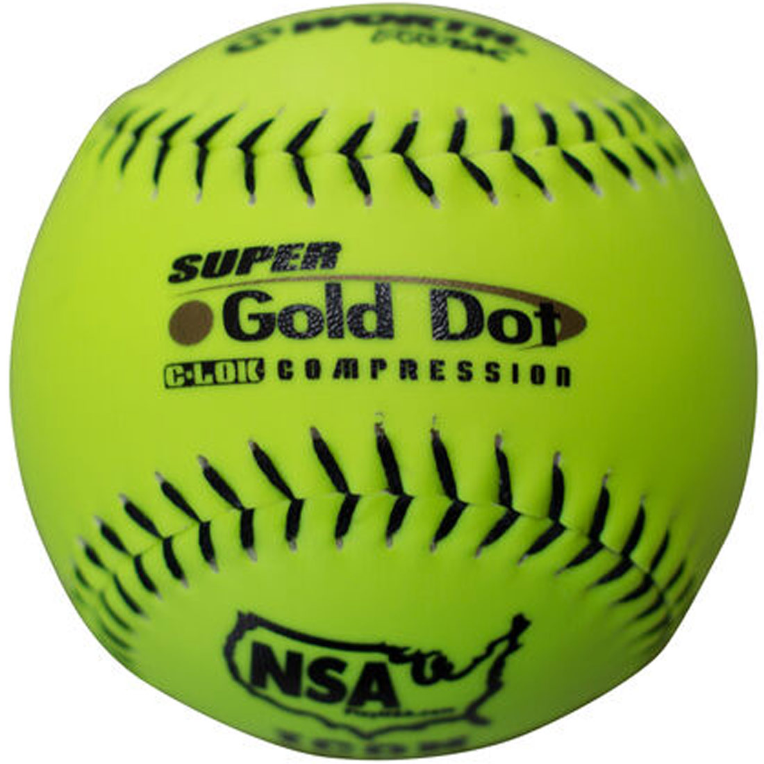 Worth 12\" NSA Super Gold Dot Compression C-LOK Technology Slowpitch Softball (1 Dozen) NI12SY