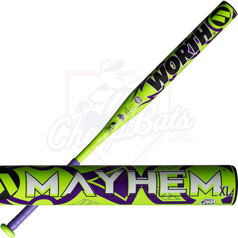 2018 Worth Mayhem XL Slowpitch Softball Bat End Loaded ASA USSSA WHEMMU