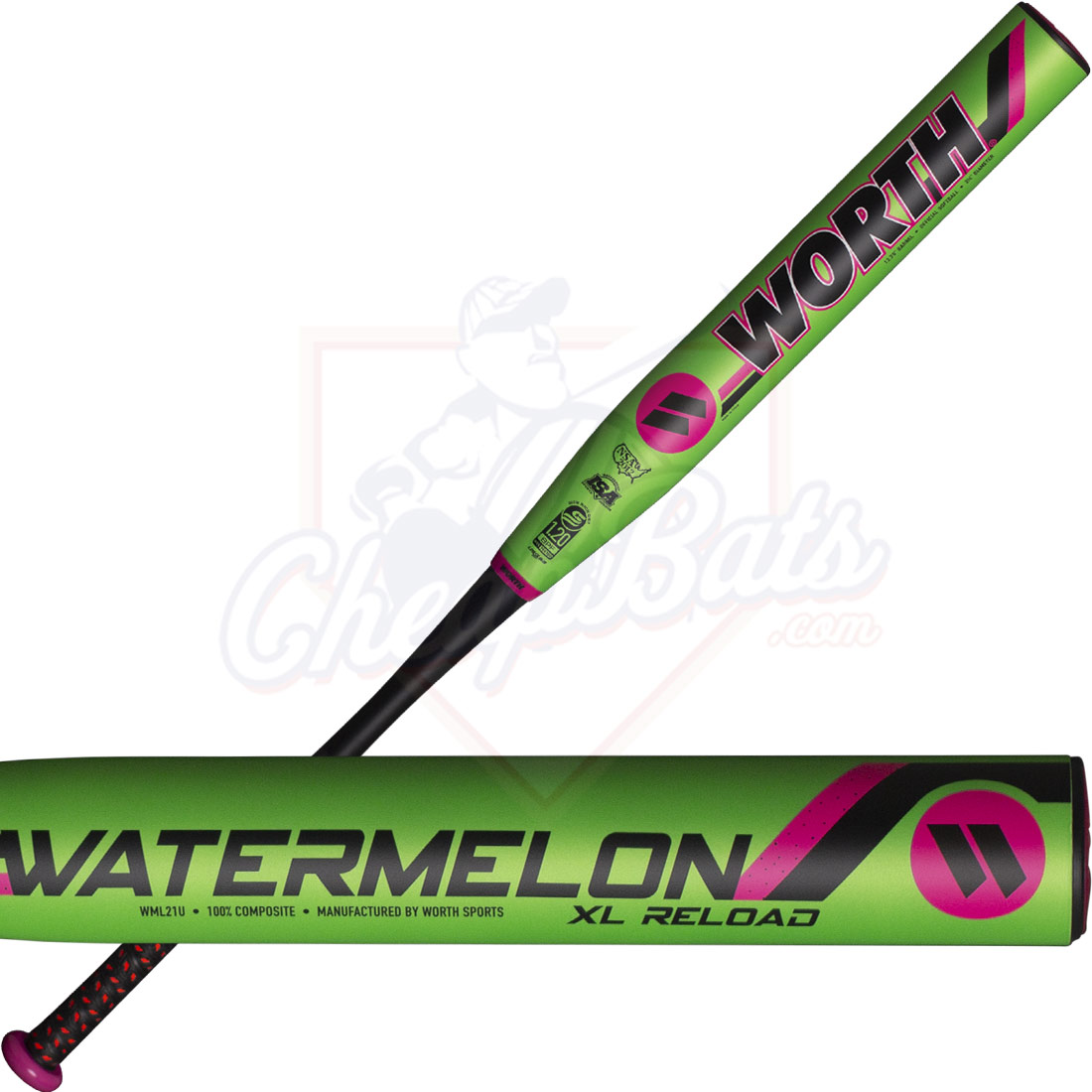 2021 Worth Legit Watermelon XL Reload Slowpitch Softball Bat USSSA WML21U