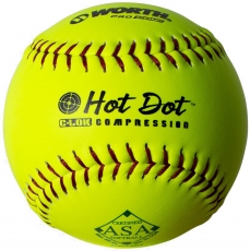 Worth 12" ASA Hot Dot PRO COMP Slowpitch Softball (1 Dozen) AHD12CY