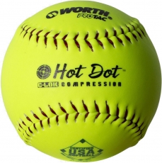 Worth 12" ASA Hot Dot PRO TAC Slowpitch Softball (1 Dozen) AHD12SY