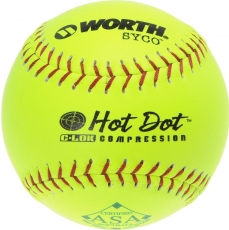 Worth 12" ASA Hot Dot SYCO Slowpitch Softball (1 Dozen) AHD12CY